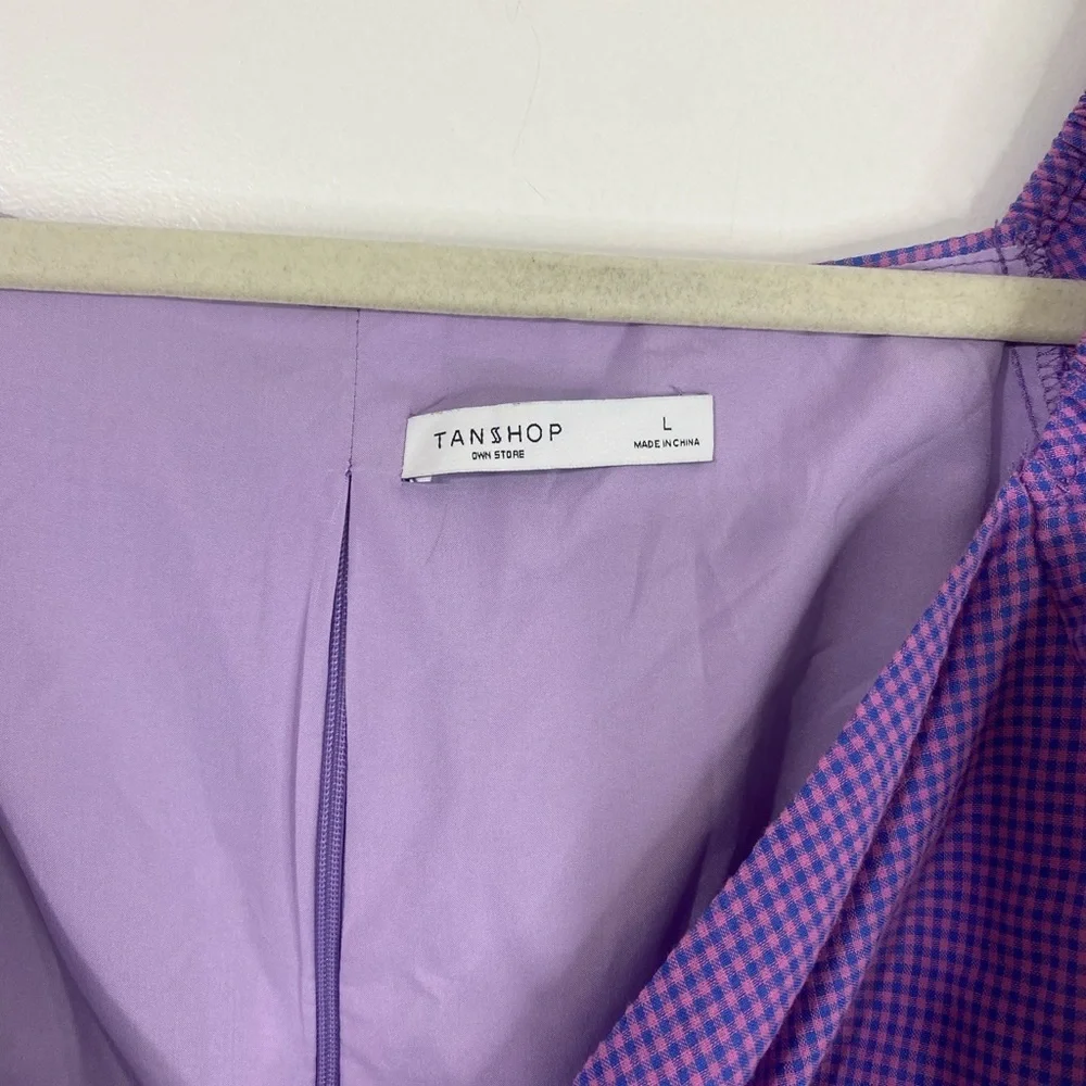 TANSSHOP Purple and Pink Gingham Crop Top - Picture 5 of 5